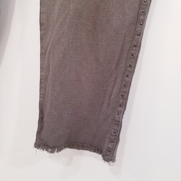 Joie Women Yvonette Crop Pants Studded Raw Hem High Rise - Picture 2 of 11